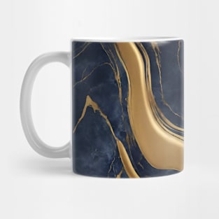 Preppy Boho Chic Minimalist Blue and Gold Marble Mug